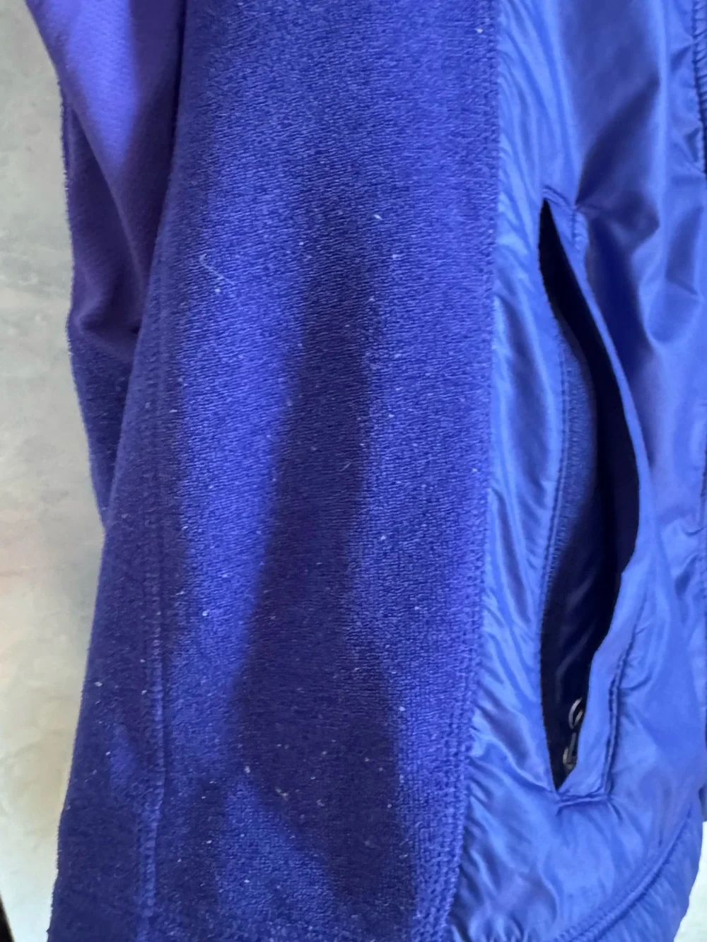 Lululemon Athletica Cobalt Blue Fleece & Nylon Full Zip Jacket Size 6